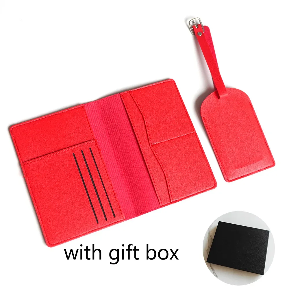 porte-passeport avec initiales personnalisées, ensemble d'étiquettes de valise de luxe, nom personnalisé, logo, cadeau, ensemble d'accessoires de voyage légers avec boîte