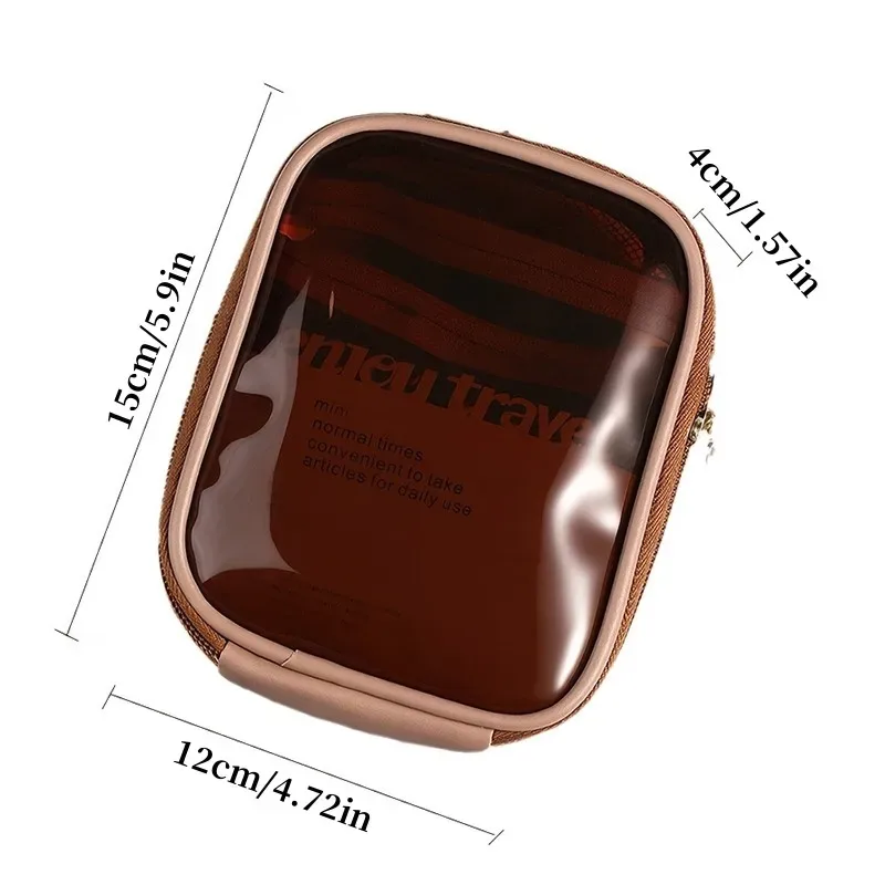 sac de voyage transparent pour cosmétiques, mini sac de rangement portable et étanche pour rouges à lèvres, pochette multifonctionnelle