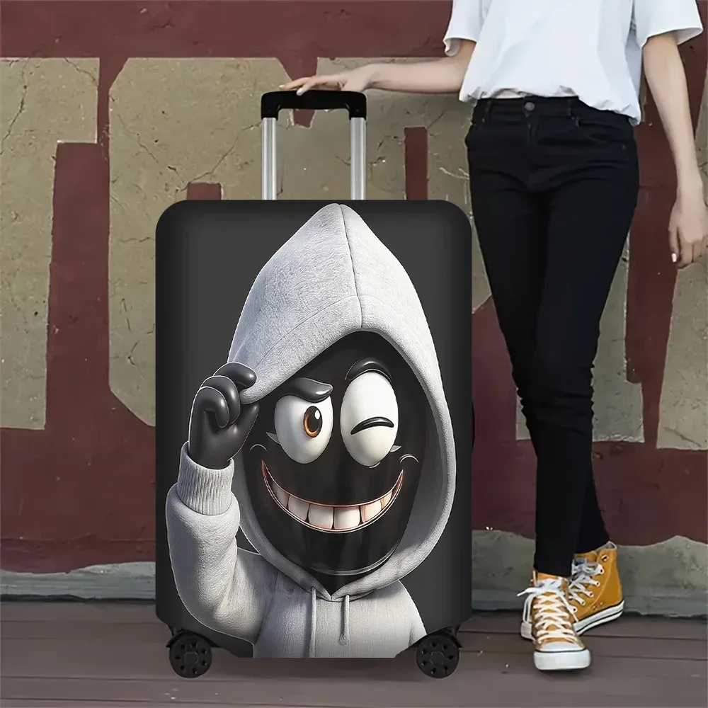 1 housse de bagage à capuche avec des imprimés de dessins animés. convient aux valises allant de 18 à 32 pouces ; protège efficacement vos bagages