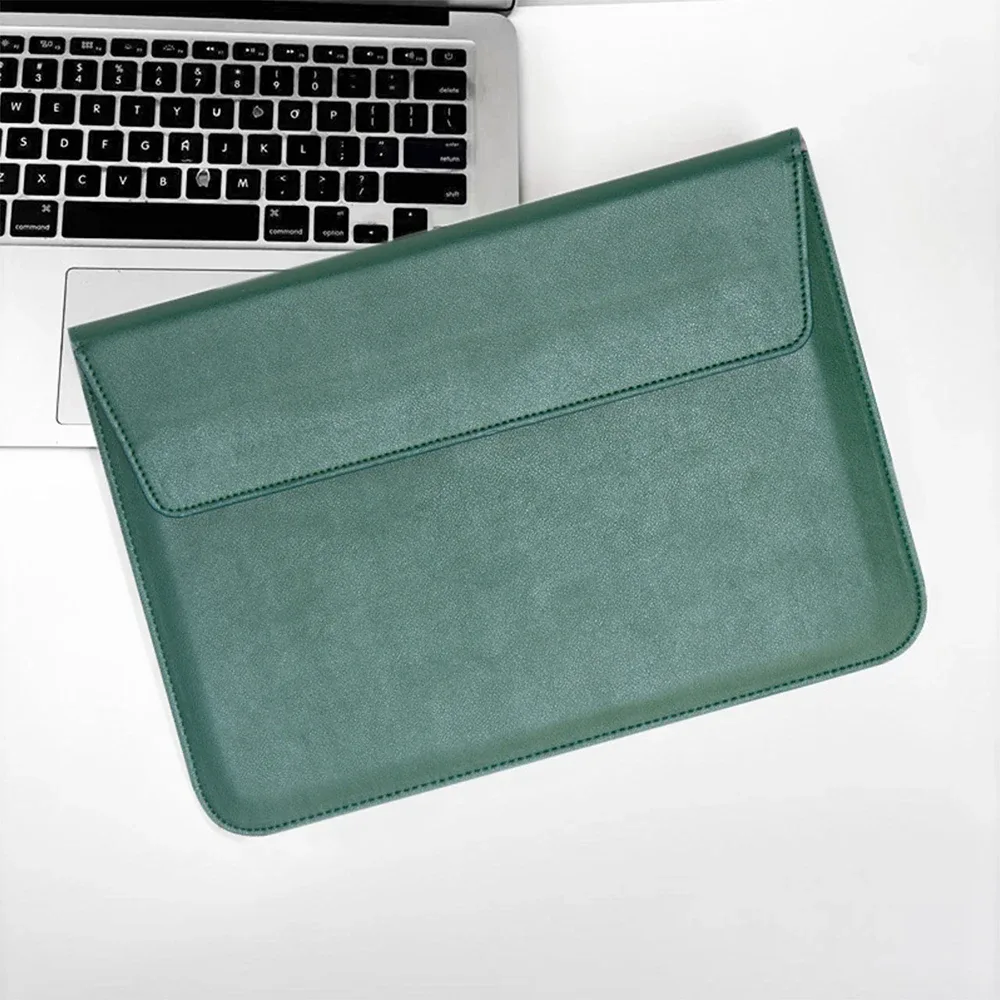 sacoche pour ordinateur portable en cuir pu personnalisable avec nom, pour hommes et femmes, 13/15 pouces, support pour ordinateur en anglais