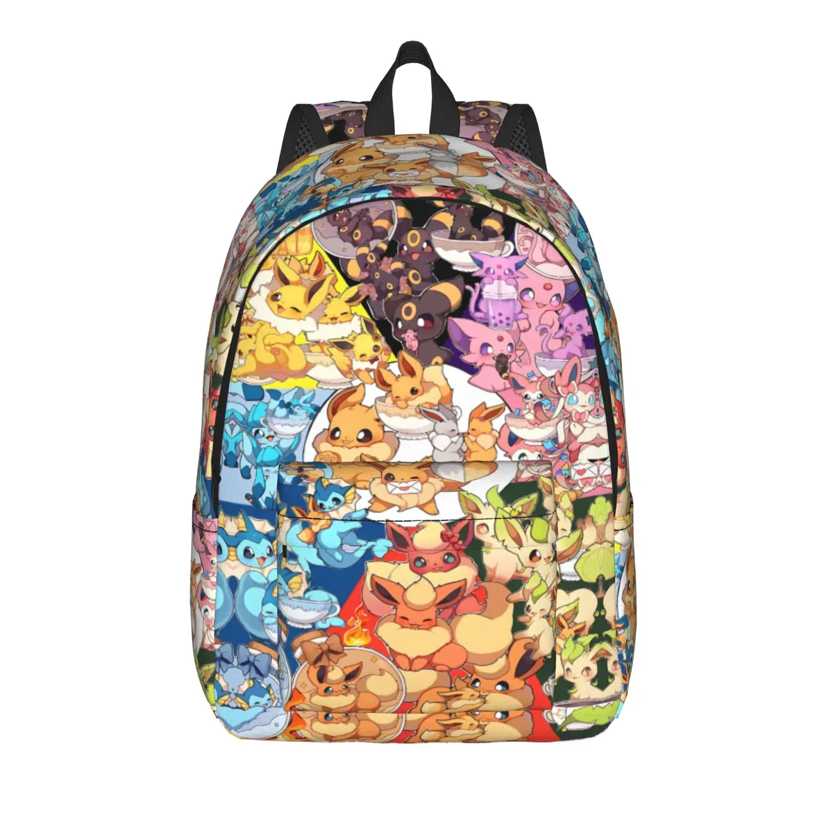 sac à dos portable à thème pokemon eeveelution collage, à la mode, pour le travail, avec fermeture à glissière