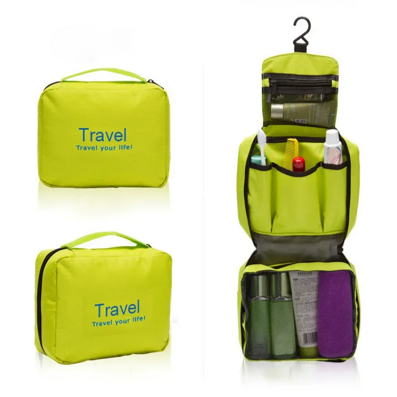 sac de toilette de voyage suspendu pour femmes, grande capacité, imperméable, organiseur de maquillage, sac de rangement de voyage pliable et portable