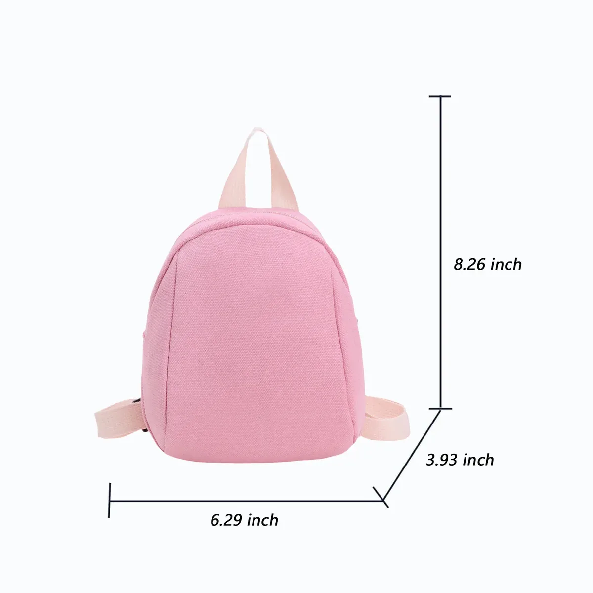 mini sac à dos de dessin animé en toile de couleur unie, petit sac léger