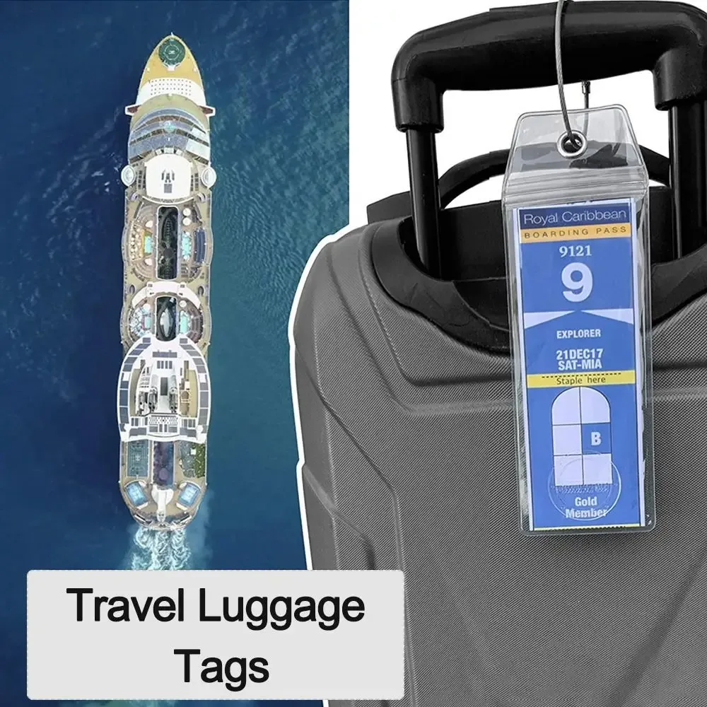 étiquettes de bagage réutilisables pour valises de voyage, croisière, avec boucles en acier