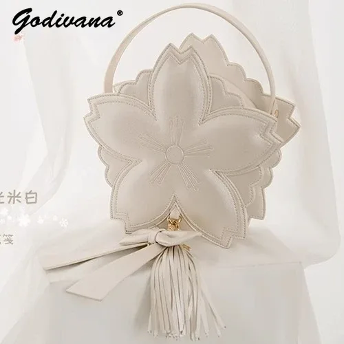 original rose sakura sac doux fille femmes sakura forme cuir fourre-tout sac à main fée lolita bandoulière sacs à dos