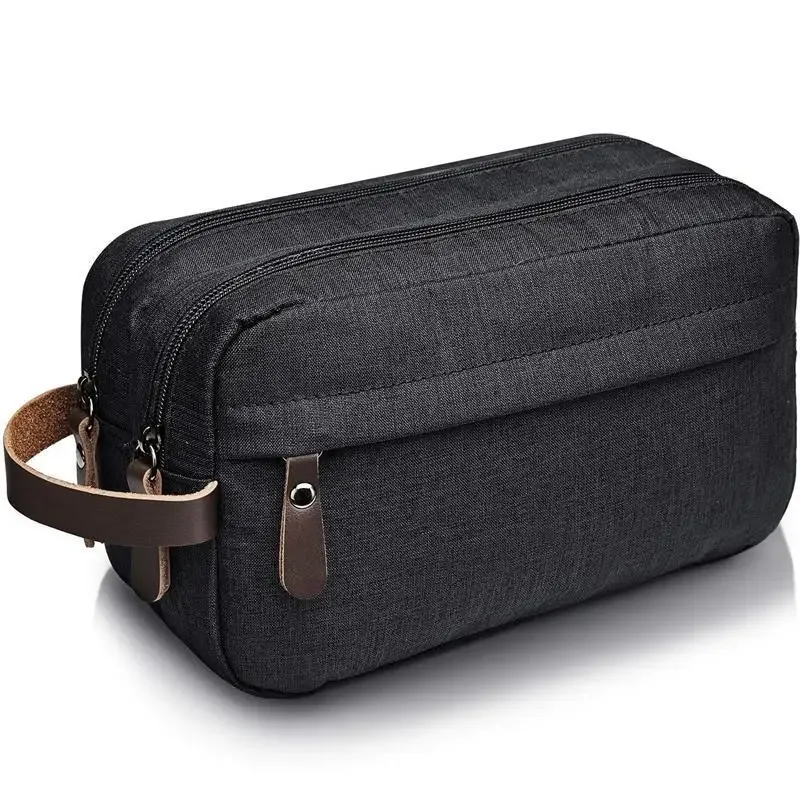 sac de rangement de voyage portable grande capacité en tissu cationique, organisateur portable de toilette et de maquillage à compartiments