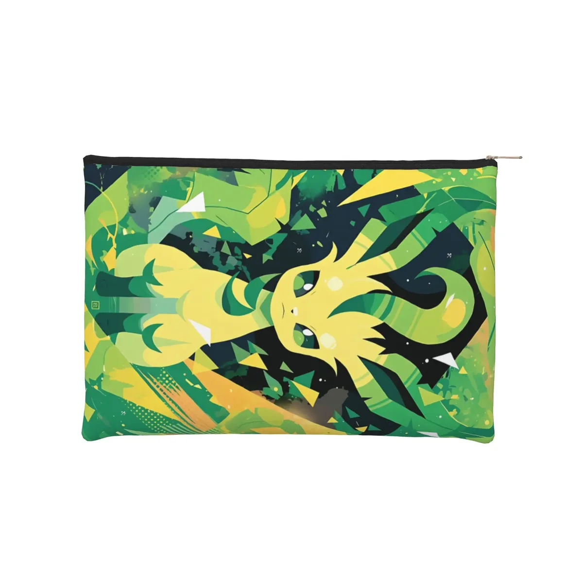 pochette pliable mignonne sur le thème de l'anime pokemon eevee eeveelution, trousse de maquillage, trousse de toilette avec fermeture éclair, pochette cosmétique de voyage
