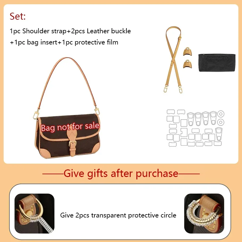 sangle de sac en peau de vache pour sac lv diane, sangle de sac à bandoulière, sangle de sac à bandoulière, accessoire de remplacement de sac durable en cuir véritable