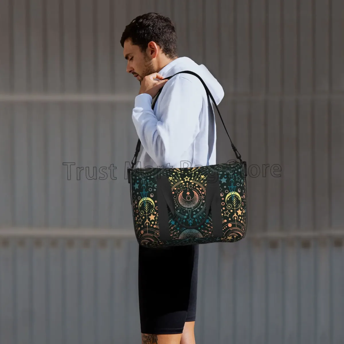 sacs de sport imperméables unisexes, sac de voyage à imprimé magique alchemy moon star, sacs à main de sport, sac à bagages de nuit et de week-end
