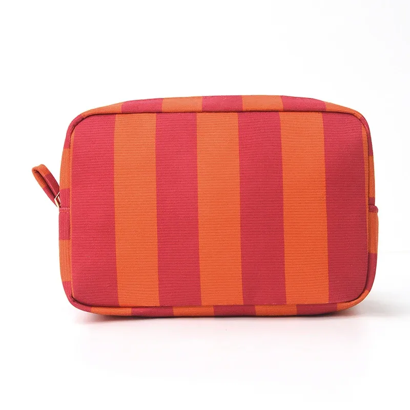 sac à maquillage minimaliste en velours côtelé, grande capacité, sac de rangement pour cosmétiques de voyage, trousse de maquillage pour femmes