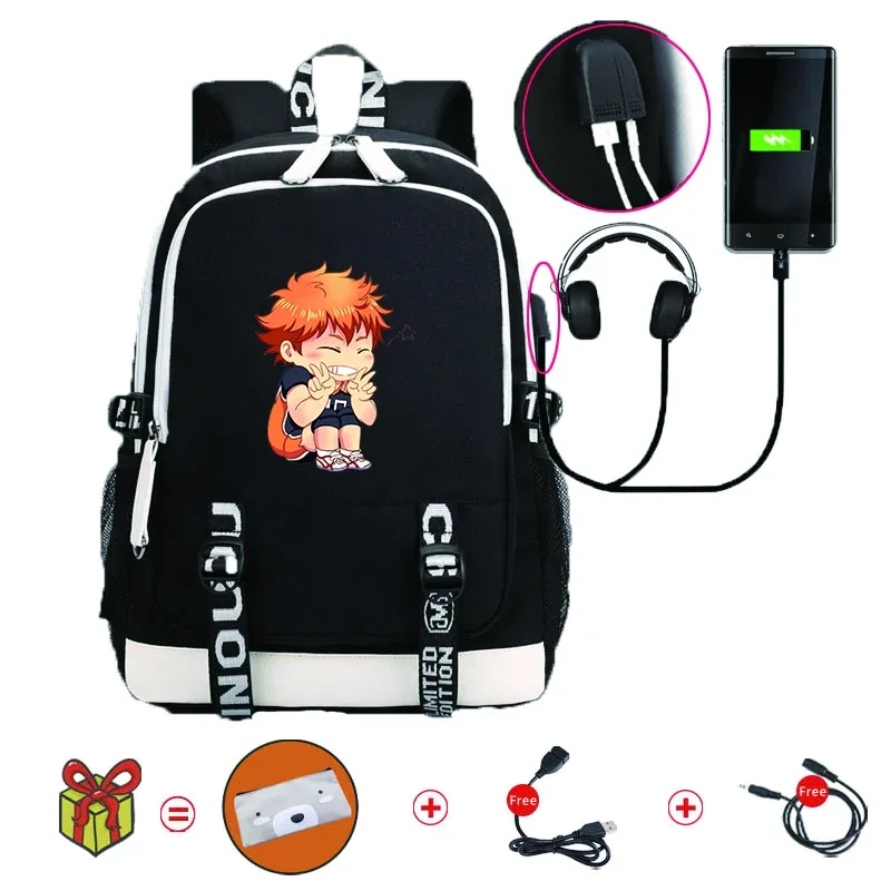 sac à dos anime volleyball junior pour adultes, cartable manga, sac pour ordinateur portable étanche, grande capacité pour voyager, 03 bookbags