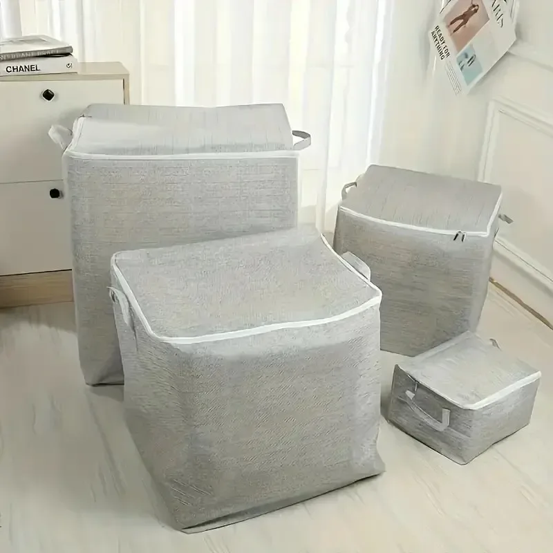 sac de rangement domestique de grande capacité, 1 pièce, matériau non tissé, organisateur de placard et de garde-robe, peut être utilisé pour les vêtements de couette, les jouets 2025