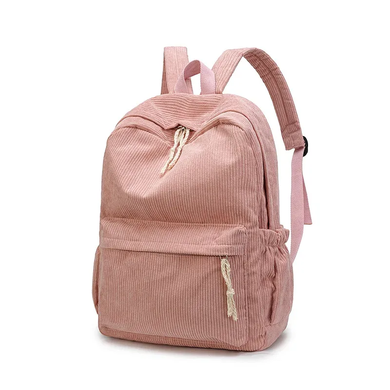cartable personnalisé 2025 nouvelle mode velours côtelé fermeture éclair lisse nom unique personnalisé grande capacité sac à dos de voyage sac à dos de randonnée