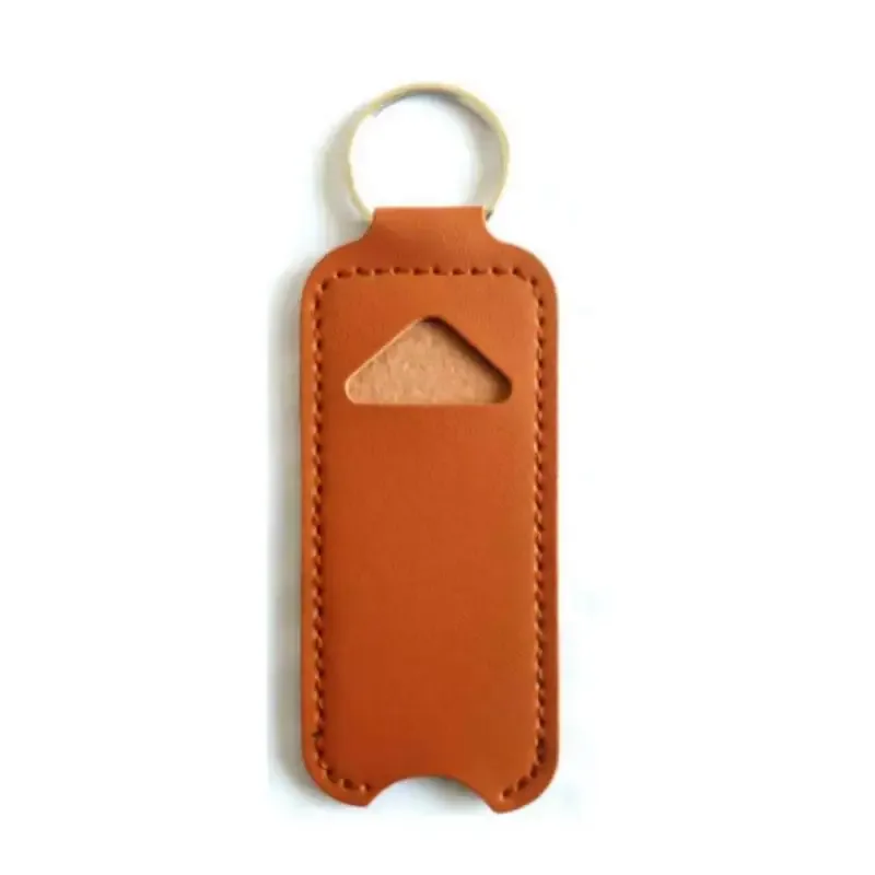 pochette en cuir pu pour baume à lèvres, porte-clés, étui portable pour rouge à lèvres et brillant à lèvres, housse de protection pour flacon de baume à lèvres, porte-clés 【smq】
