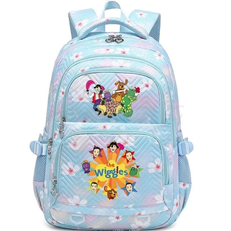 sacs d'école imprimés en 3d the wiggles, sac à dos d'école pour filles et adolescentes, sac à dos de voyage pour étudiants, sac à dos décontracté à la mode pour ordinateur portable