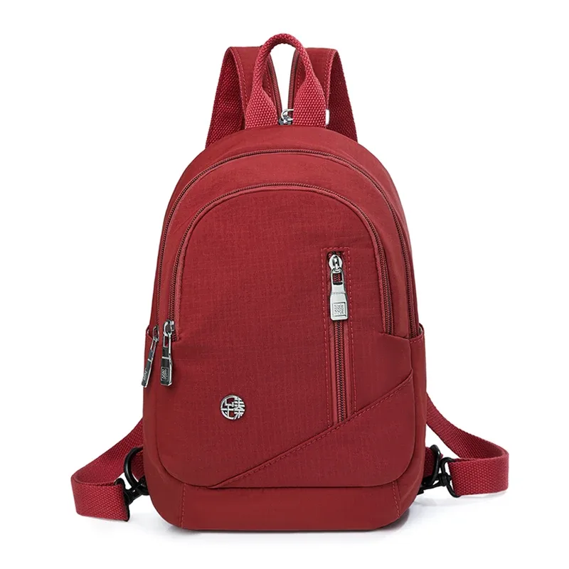 mini sac à dos en nylon six couleurs, petit sac à dos multi-compartiments pour les voyages quotidiens, sac à dos décontracté tendance pour femmes