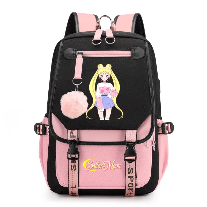 sac à dos décontracté sailor moon pour adolescentes, sac à dos scolaire pour étudiantes