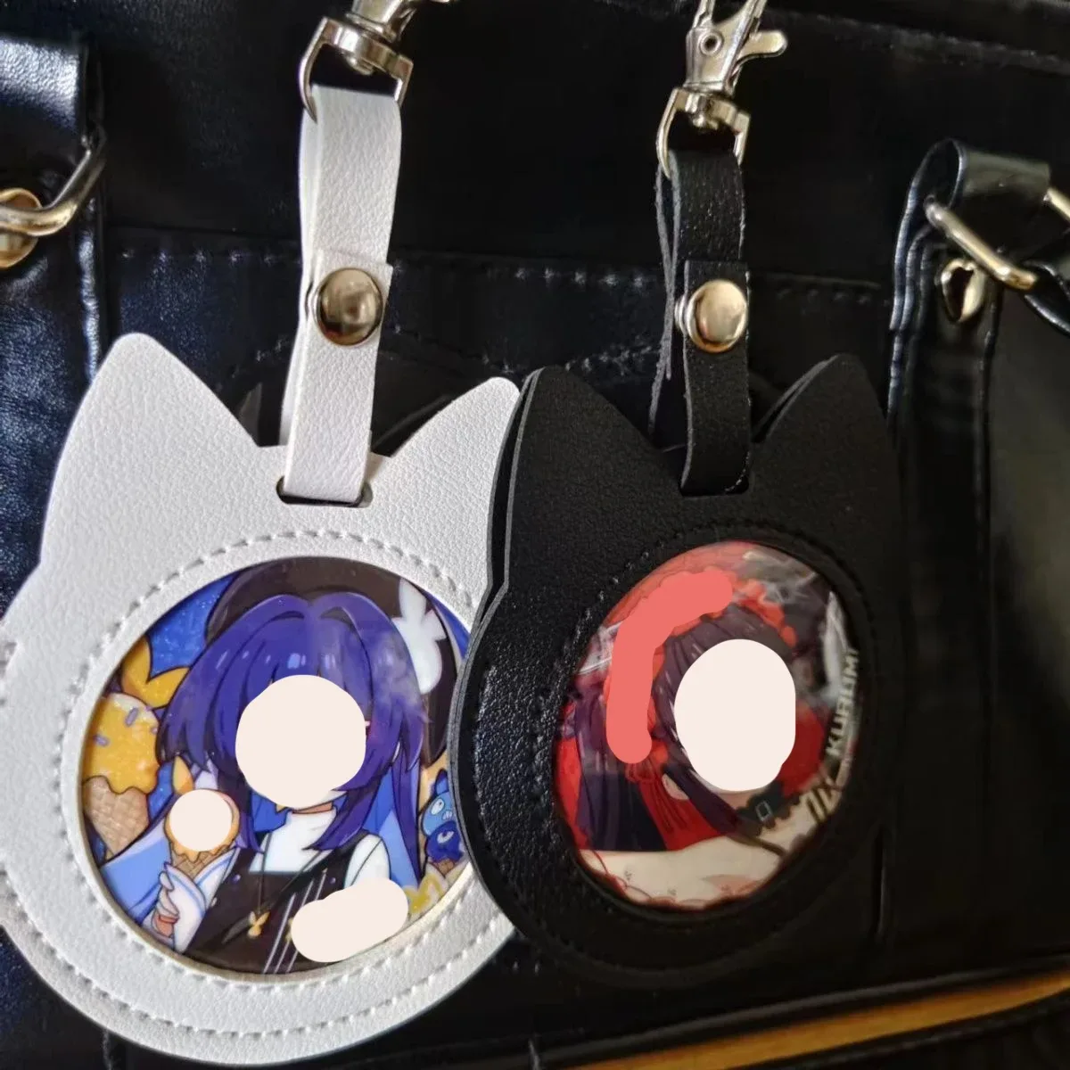 Étui de rangement pour badges, étui de protection pour badges ronds, sac d'anime, accessoire, pochette d'affichage de badges Portable, rangement de badges portables