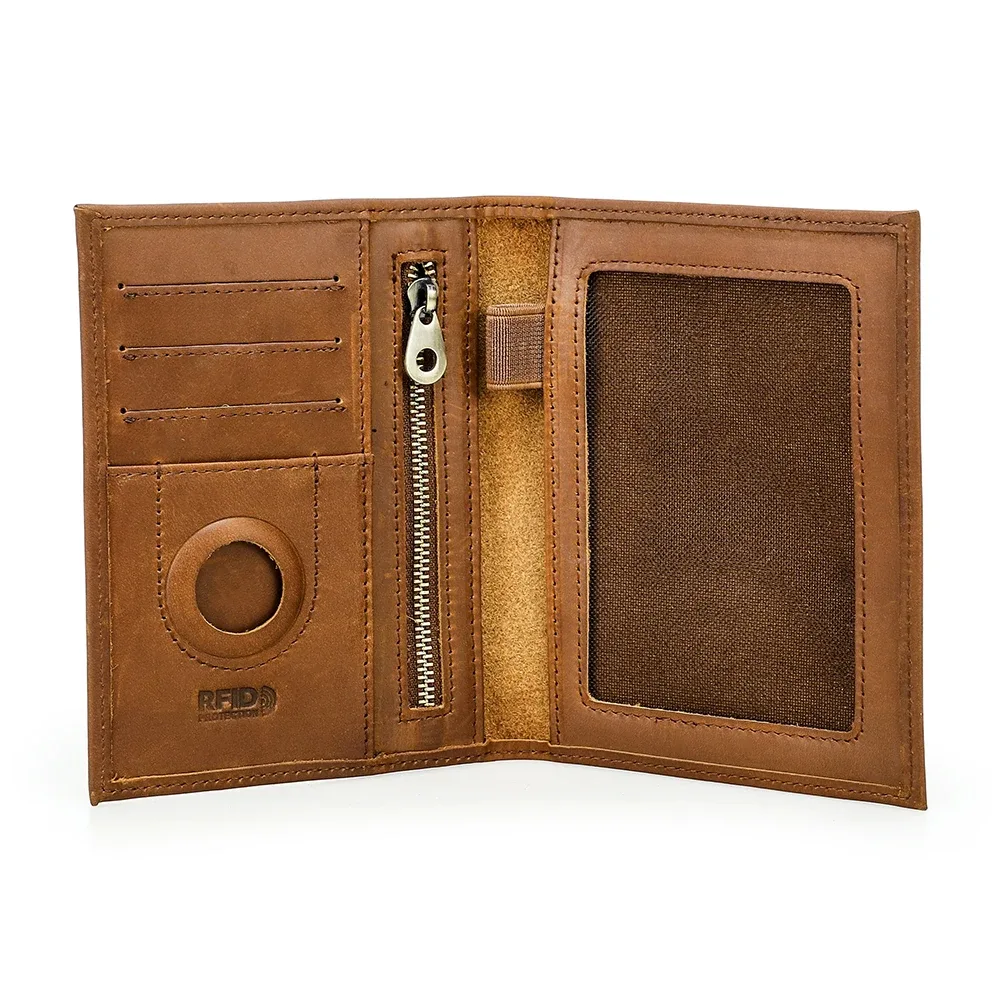 porte-passeport en cuir de vache véritable, portefeuille de voyage avec étui airtag, pochette anti-perte, porte-carte, blocage rfid, couverture de passeport