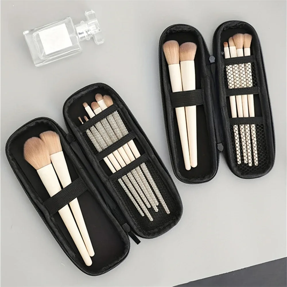 1pc portable voyage maquillage brosse sac de rangement boîte ombre à paupières brosse sourcil crayon sac de rangement maquillage des yeux portable brosse sac