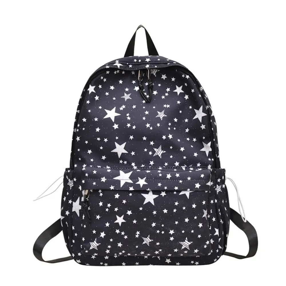 sac à dos en nylon léger à grande capacité, imprimé ciel étoilé, style universitaire, pour étudiants et voyages.