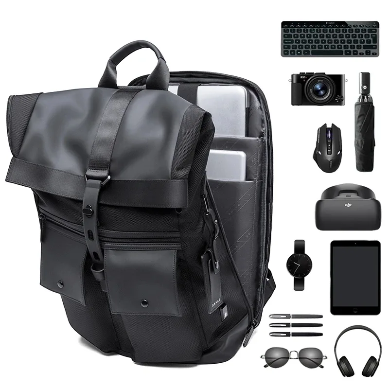 bange hommes mode sac à dos 15.6 pouces multifonctionnel étanche sac à dos quotidien sac de voyage sac à dos scolaire décontracté