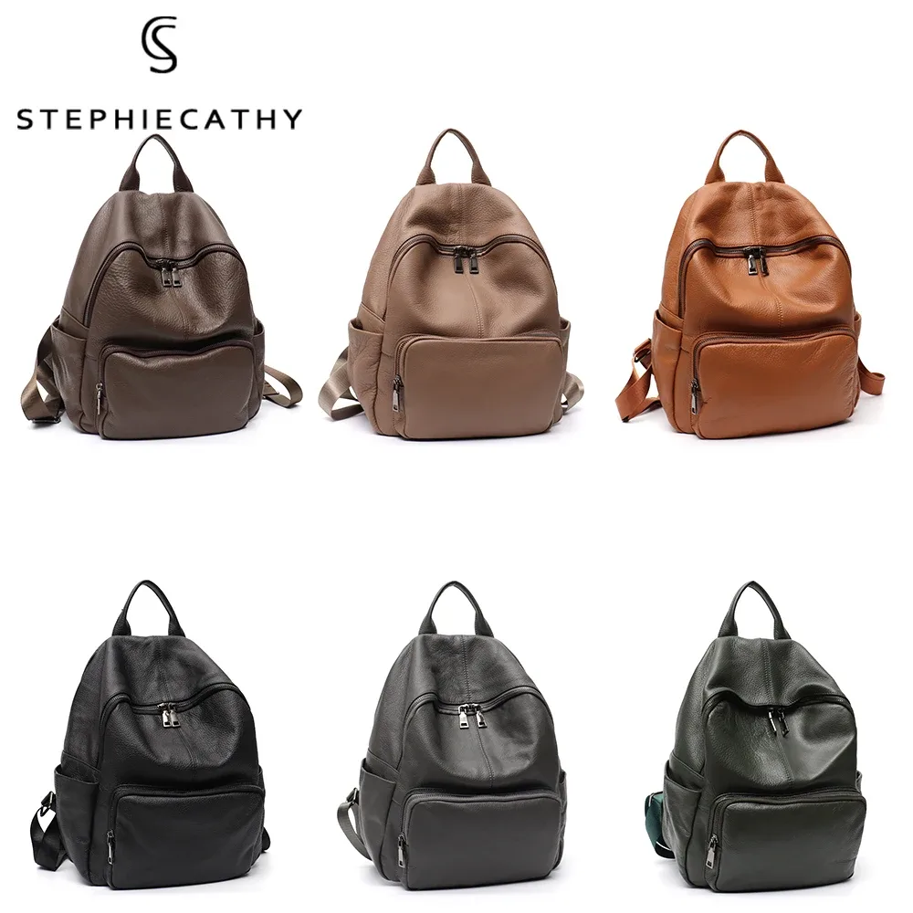 sac à dos en cuir de vachette naturel pour femmes et hommes, sac à dos de voyage, sacs initiés par les étudiants, design minimaliste, décontracté, 03, polyvalent