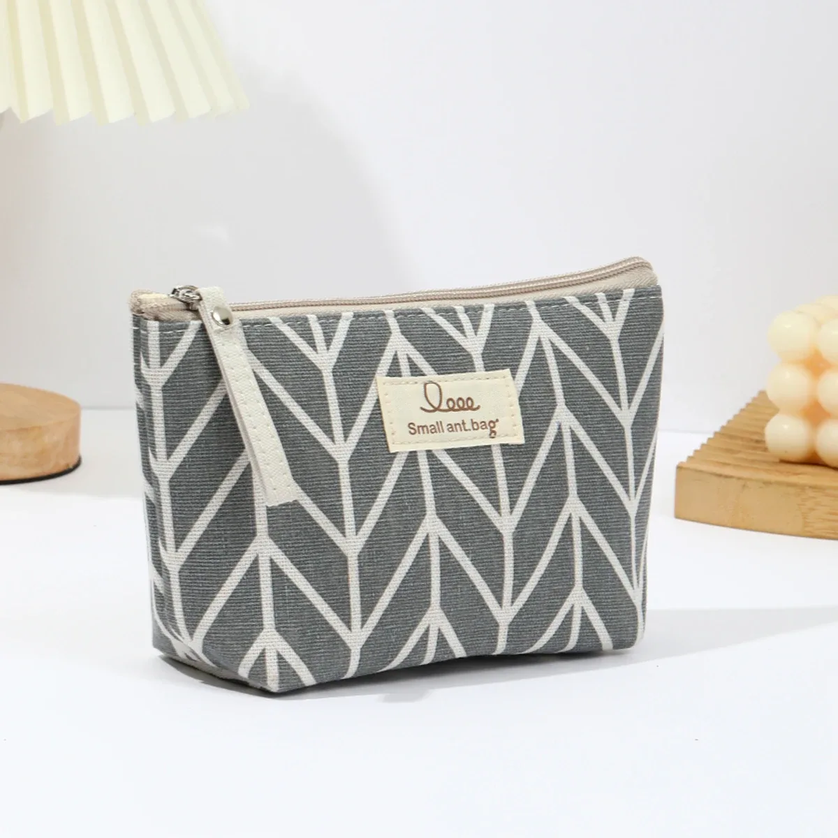 pochette à fermeture éclair en tissu, sac de rangement pour cosmétiques, porte-cartes multifonctionnel en toile, pochette pour clés, sac pour téléphone, trousse de toilette