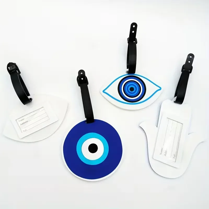 1 pièce étiquette de bagage bleue style indépendance, porte-étiquette, porte-carte d'identité anti-perte pour aéroport, essentiel pour les voyages ou les déplacements professionnels