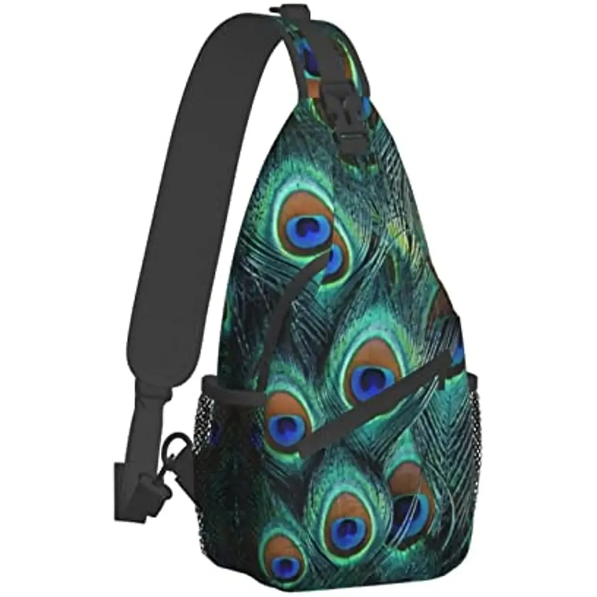 sac à bandoulière plume de paon, sac à dos de randonnée, sac de jour, sac de poitrine, sac à bandoulière pour femmes et hommes