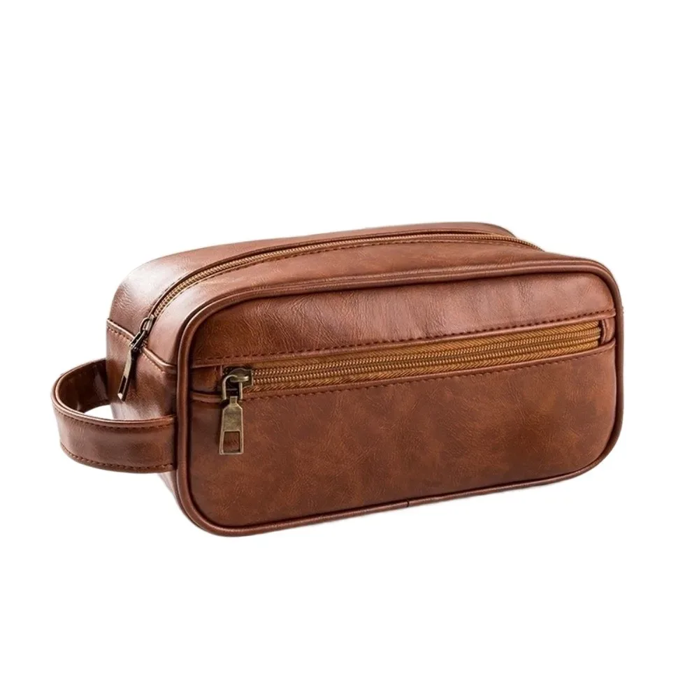 trousse de toilette grande capacité homme femme imperméable style coréen en pu avec fermeture éclair portable