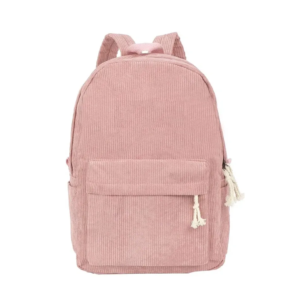 sac à dos personnalisé en velours côtelé avec broderie de nom en corde de coton – cadeau de rentrée scolaire pour enfants, filles et garçons