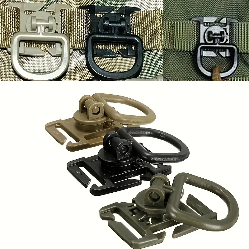 5 pièces de clips tactiques molle d ring 360 ° boucle de sac à dos rotative, outil de kit de voyage, anneau en d pivotant, crochet de suspension, accessoires pour sacs molle