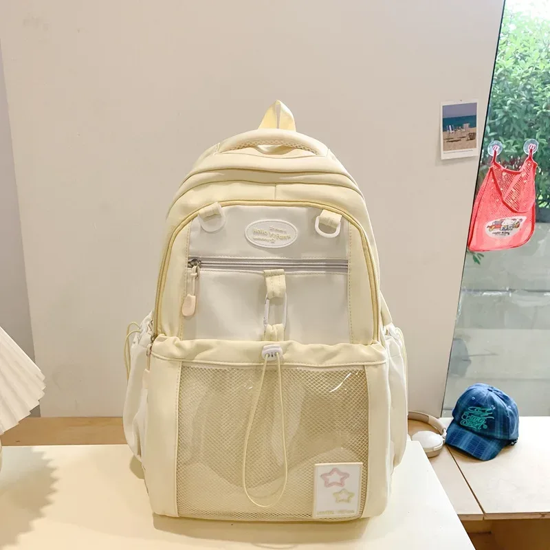 sac à dos d'école en nylon mignon pour fille et adolescente cartable multi-poches kawaii pour livre et ordinateur portable