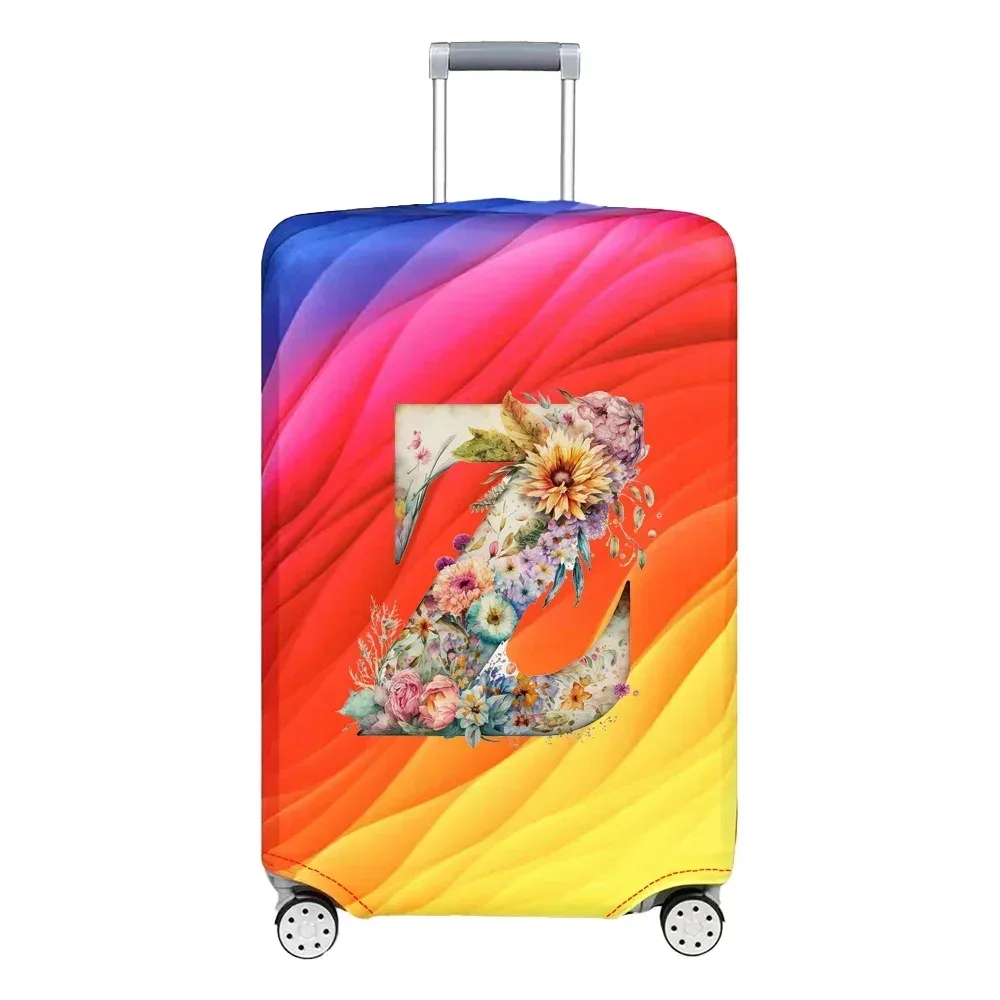 housse de protection extensible pour valise, série florale et lettres, pour valises de 18 à 32 pouces, organisateur de voyage