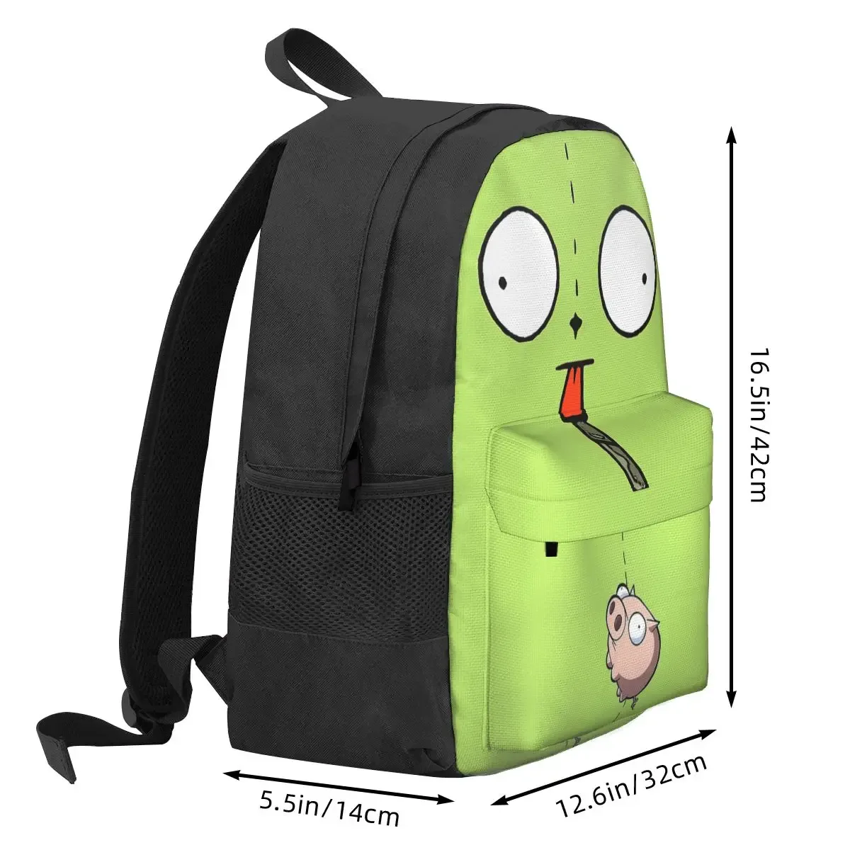 invader zim gir dib vert dib robot sac à dos mochila tendance étudiant sac d'école ordinateur portable sac à dos adolescent grand voyage sac à bandoulière