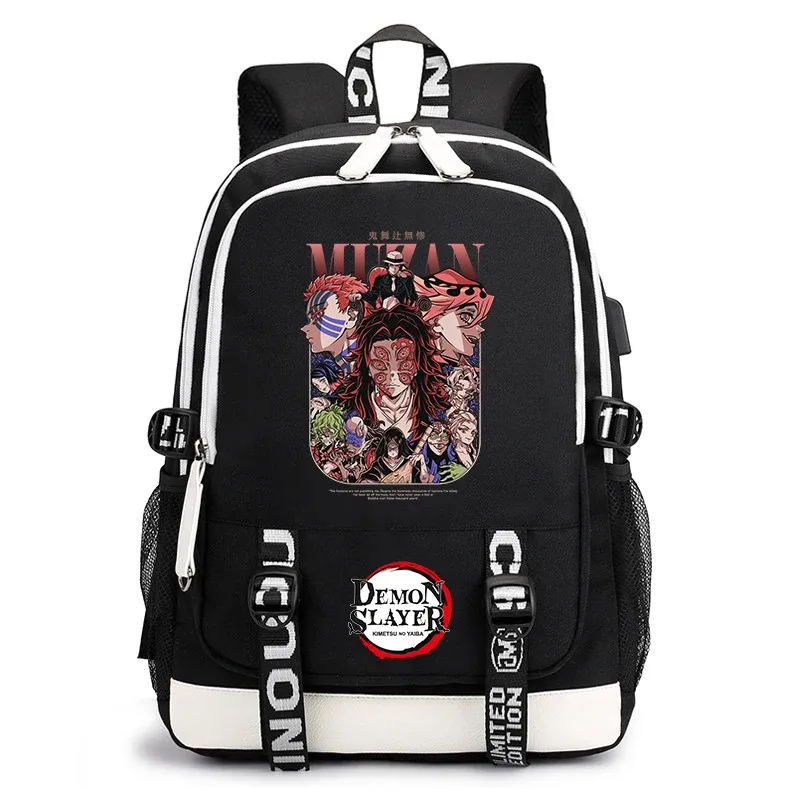 sac à dos demon slayer anime pour l'école, sac à dos léger avec port usb pour garçons, filles, enfants, étudiants