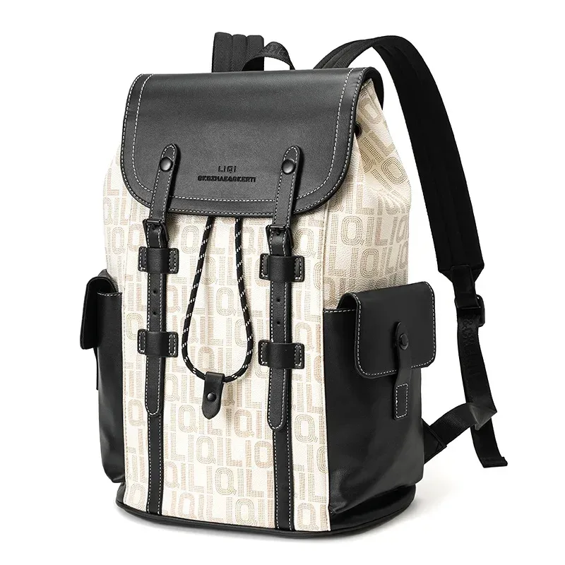 mode nouveaux hommes sac à dos affaires 15 pouces sacs pour ordinateur portable grande capacité en plein air voyage sac à dos décontracté lettre impression sacs à dos mâle