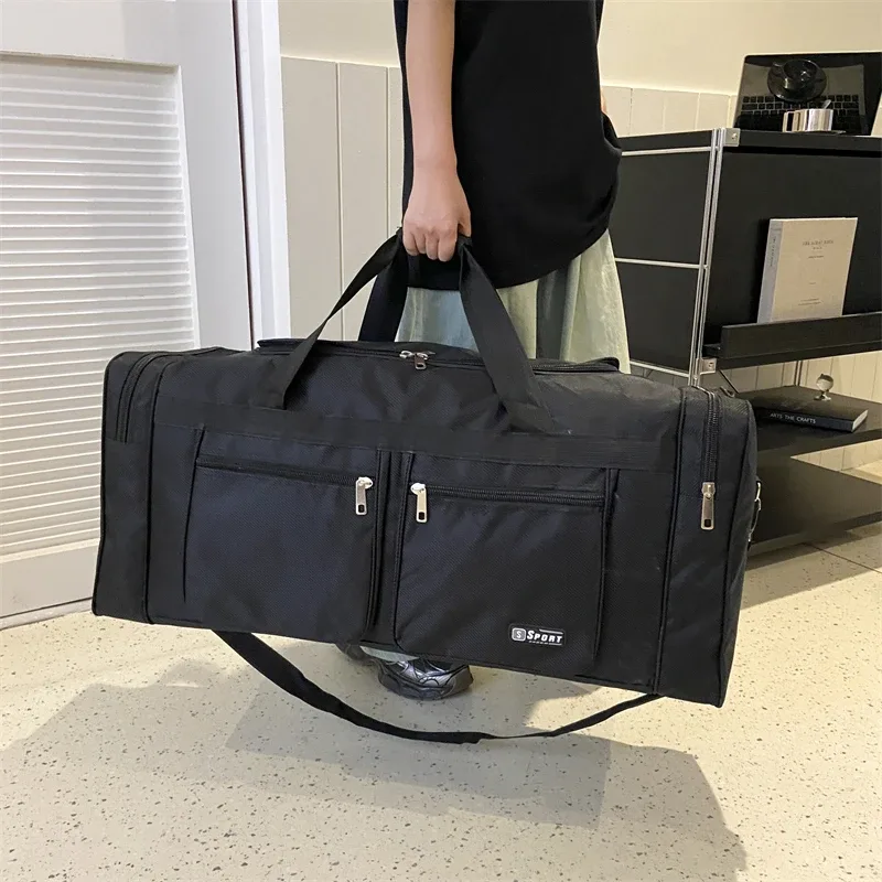 sac polochon de voyage en nylon pour femmes et hommes, sac à bagages à main, fourre-tout de grande capacité pour week-end, sac de sport, pochettes de nuit