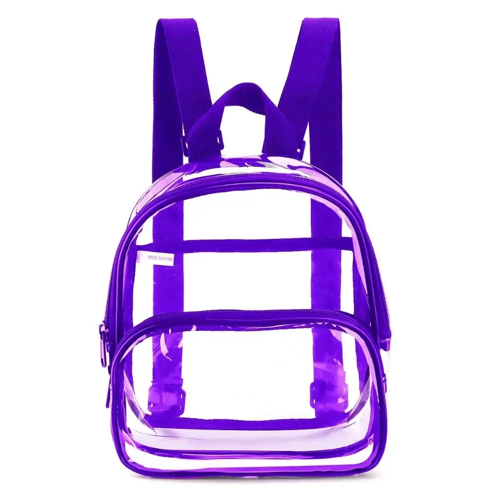 mini sac à dos transparent approuvé pour les stades, sac à dos en pvc transparent résistant et imperméable pour les concerts, les festivals, le travail et les voyages