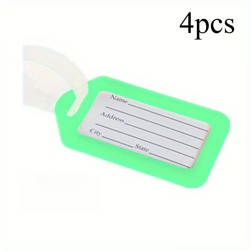 étiquettes d'identification pour bagages, 4 pièces, étiquettes d'identification de voyage, étiquettes d'identification multicolores pour valise, étiquette nominative pour sac