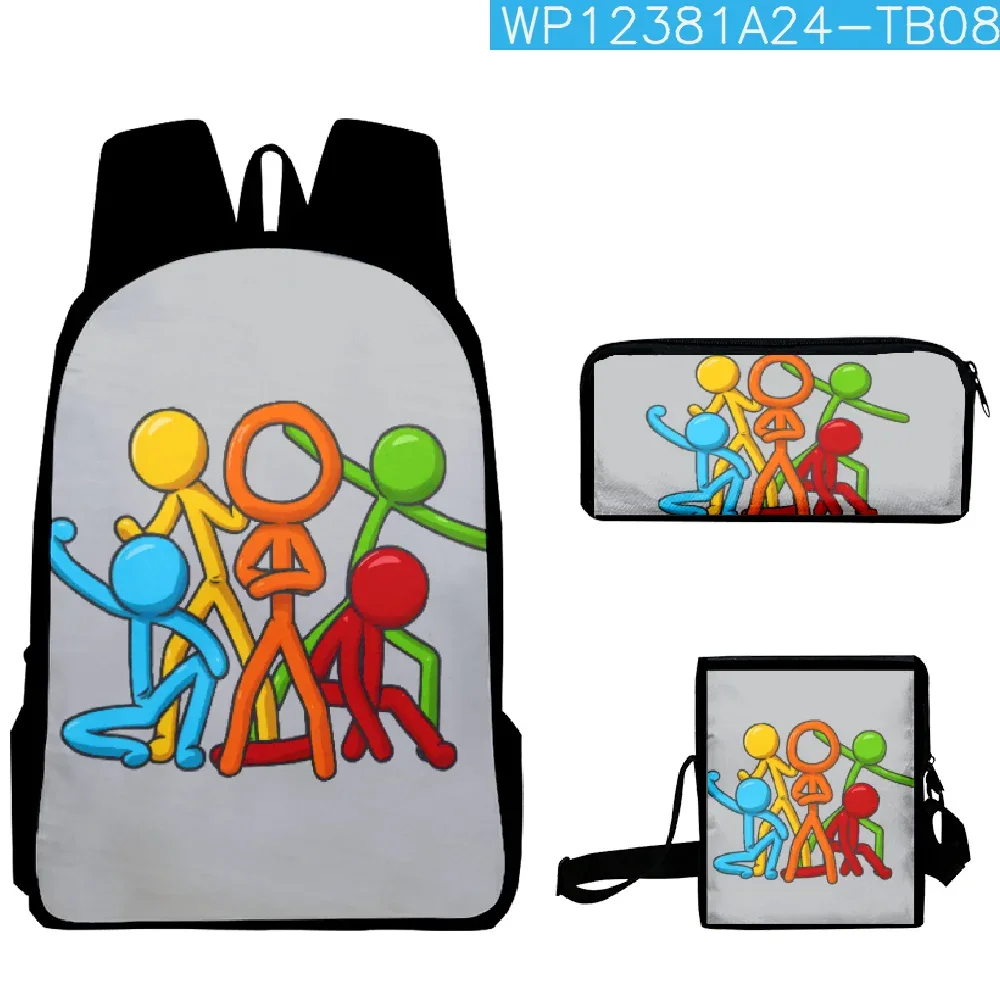 mode populaire cool alan becker impression 3d 3 pièces/ensemble sacs d'école pour élèves sac à dos pour ordinateur portable sac à dos sac à bandoulière incliné trousse à crayons