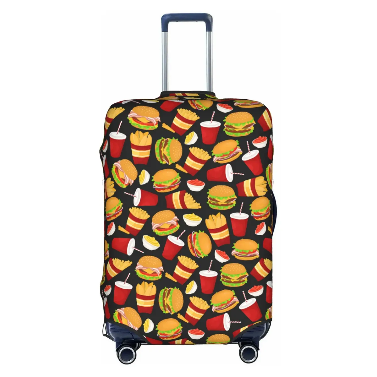housse de protection pour bagages personnalisée, motif hamburger, nourriture mignonne et délicieuse, pour valises de 18 à 32 pouces