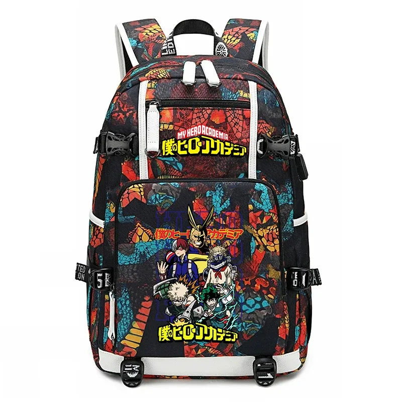 sac à dos d'école imprimé my hero academia, sac à dos unisexe de grande capacité pour garçons et filles, sac à dos de voyage décontracté