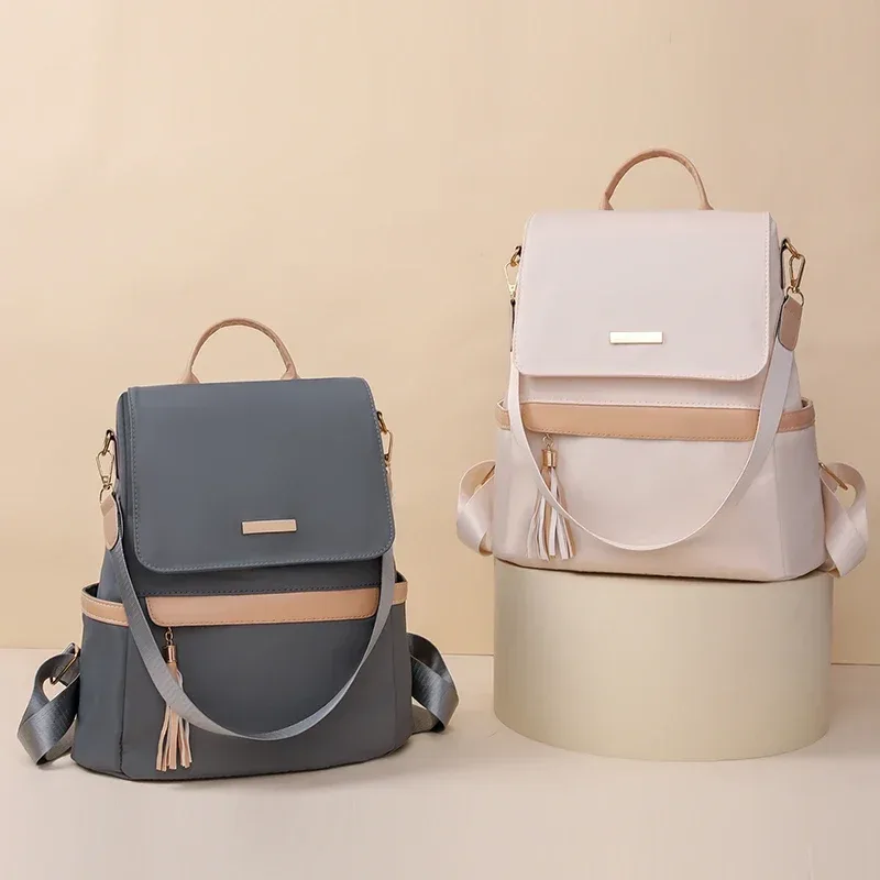 sacs à dos à compartiment intérieur softback pour femmes, sacs à dos en nylon à fermeture éclair, décontracté, solide, grande capacité, haute qualité, 2024