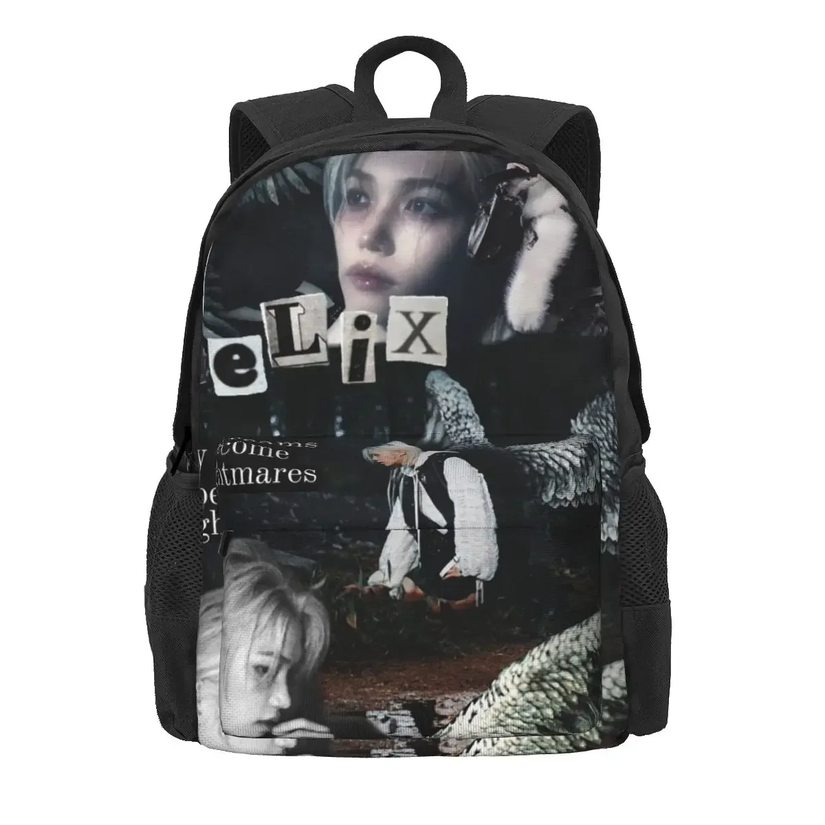 felix coréen kpop chanteur sacs à dos garçons filles bookbag grande capacité enfants sacs d'école ordinateur portable sac à dos sac à bandoulière