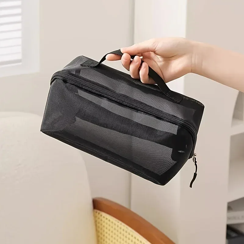 trousse de toilette grande capacité, sac de rangement transparent à fermeture éclair, trousse de toilette de voyage portable et visible