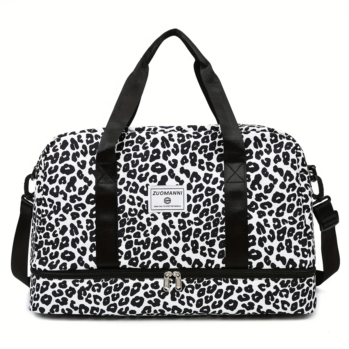 sac de voyage en nylon de grande capacité avec imprimé animal, sac de sport et de gym, sac de week-end portable pour femmes, sac de nuit.