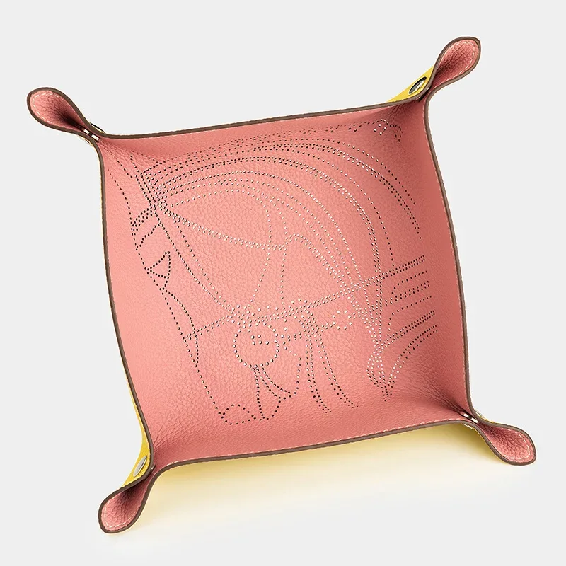 plateau à bijoux en cuir de luxe en forme de tête de cheval, plateau de rangement en cuir pu pour clés, colliers, organisateur de bureau à domicile