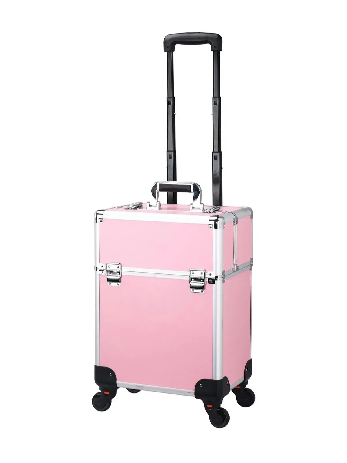mallette de train de maquillage, chariot de maquillage roulant professionnel avec séparateurs réglables, organisateur de vernis à ongles, étui de train de voyage pour bijoux